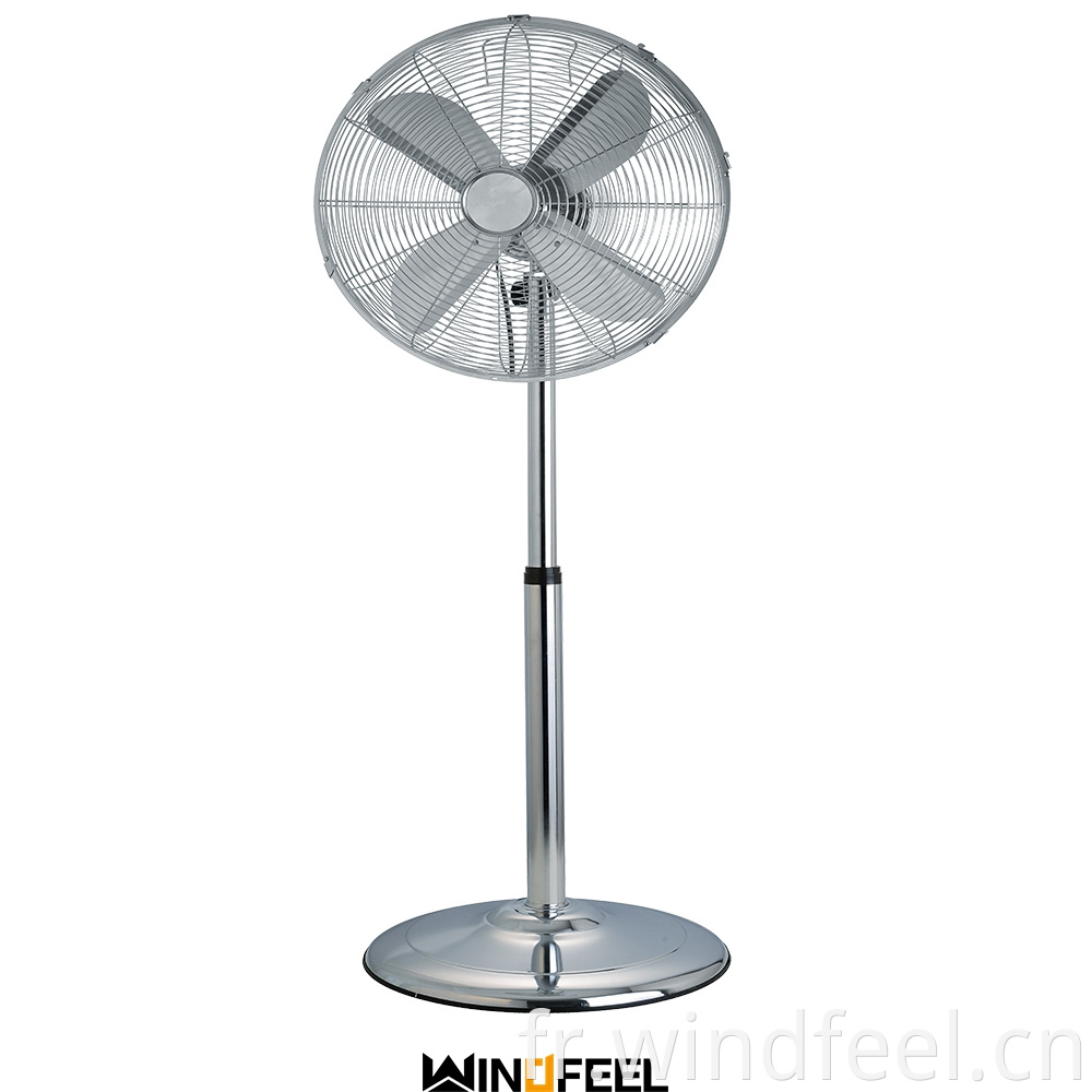 Ventilateur de support de lame en métal d'air de brevet de puissance forte d'argent d'or de base d'acier inoxydable de 4 pales de 18 pouces avec le réglage à 3 vitesses